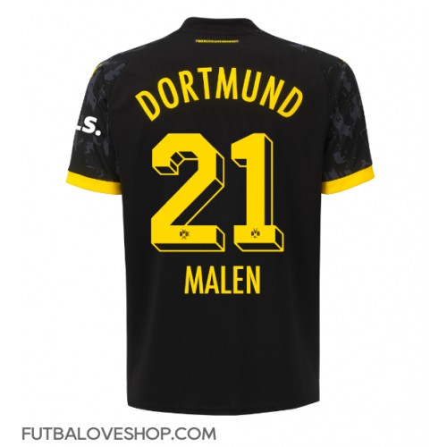 Dres Borussia Dortmund Donyell Malen #21 Preč 2023-24 Krátky Rukáv